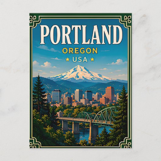 🌲 ポートランド オレゴン Mountain Viewの思い出 🌲 ポストカード (正面)