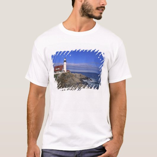 ポートランド・ヘッド灯台 メイン州 Tシャツ (正面)