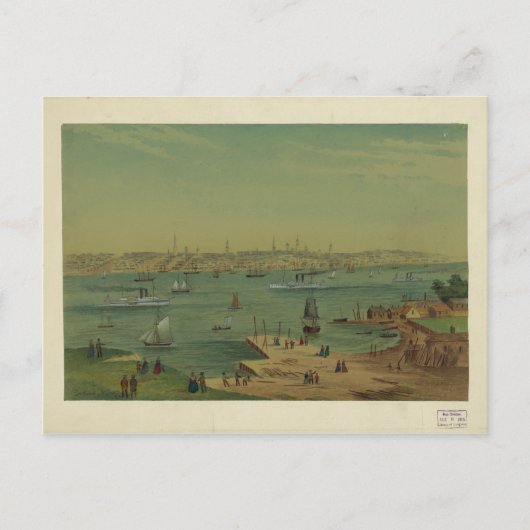 ポートランド・メイン・ハーバー1854年W. S.ハットン ポストカード (正面)