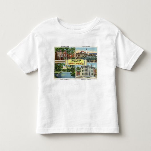 ポートランド、景色のからのMaineGreetings トドラーTシャツ (正面)