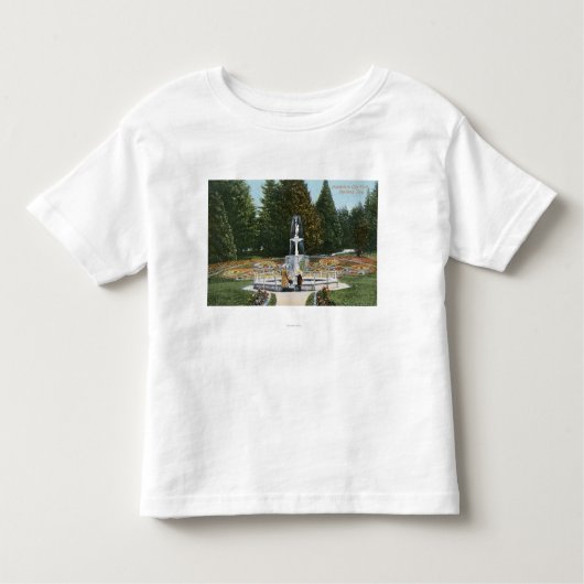ポートランド、OregonCity公園の噴水の眺め トドラーTシャツ (正面)