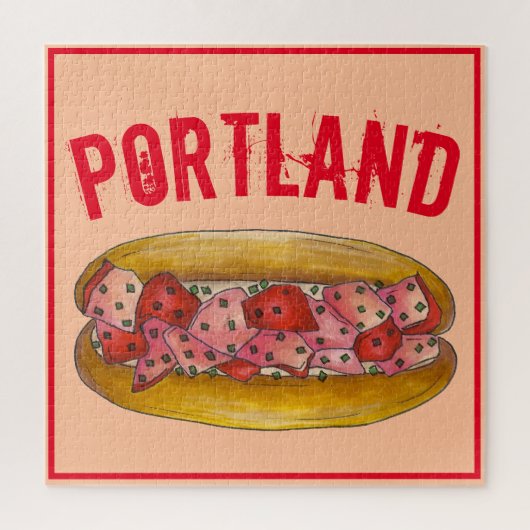 ポートランドMEメインロブスター転がサンドイッチグルメ ジグソーパズル (縦)