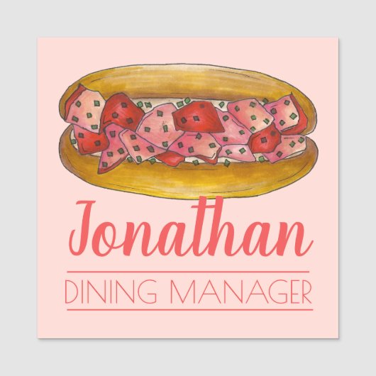 ポートランドMEメインロブスター転がシーフードサンドッチ 名札 (正面)