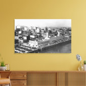 ポートランドORエアリアルビューfrom Hawthorne Bridge キャンバスプリント (インサイチュ (リビング))