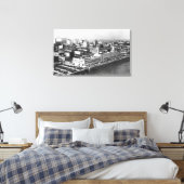 ポートランドORエアリアルビューfrom Hawthorne Bridge キャンバスプリント (インサイチュ (寝室))