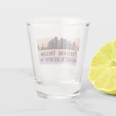 ポートランドORシティスカイライン緯度と経度 ショットグラス (裏面)