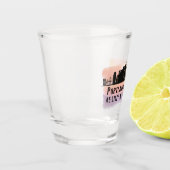 ポートランドORシティスカイライン緯度と経度 ショットグラス (左)