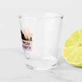 ポートランドORシティスカイライン緯度と経度 ショットグラス (右)