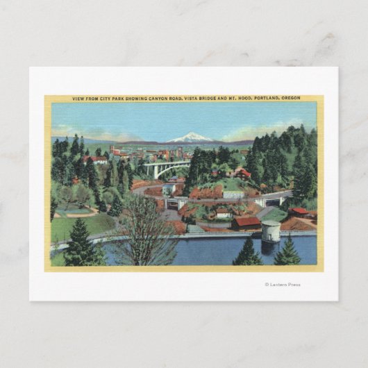 ポートランドOR – シティパークからの眺め ポストカード (正面)