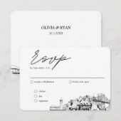 ポートラ結婚ンドのRSVP伝統的 Meal Options エンクロージャーカード (正面/裏面)