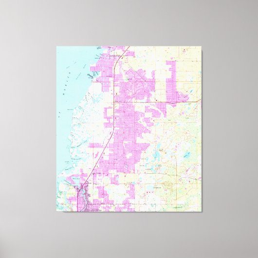 ポートリッチ&ニューポートリチェフロリダの地図(1954) キャンバスプリント (正面)