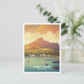 ポートルイスモーリシャスヴィンテージトラベルイラストレーション ポストカード (スタンド正面)