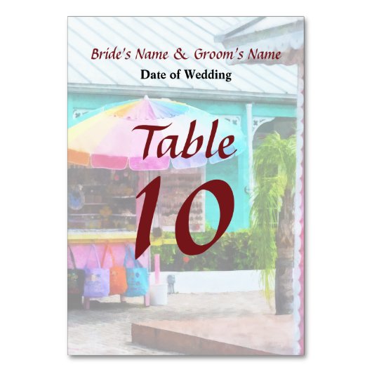ポートルーカヤマーケットプレイス結婚バハマの製品 テーブルナンバー (正面)