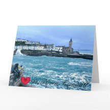 ポートレヴェン時計塔 + 魚を待つ彫刻