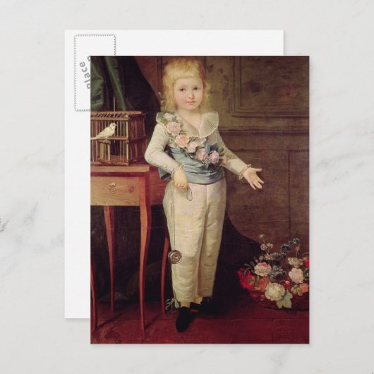 ポートレートでルイ十七世と推定する ポストカード (正面/裏面)