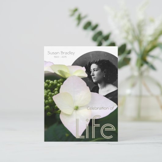 ポートレートとの生命のカスタマイズ可能なWのお祝い 招待状 (スタンド正面)