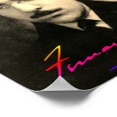 ポートレートとフェルナンド・ペソアの署名 ポスター (角)