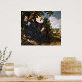 ポートレートのアイザック・マッサとビアトリックス・ヴァン・デル・レイン ポスター (キッチン)