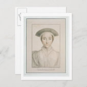 ポートレートのアンヌ・クルーズ(1515年~57年)彫刻 ポストカード (正面/裏面)