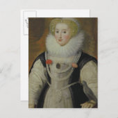 ポートレートのエリザベス朝食婦人とオウム ポストカード (正面/裏面)