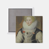 ポートレートのエリザベス朝食婦人とオウム マグネット (正面/裏面)