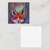 ポートレートのキツネの花の詳細と コーリングカード (正面/裏面)