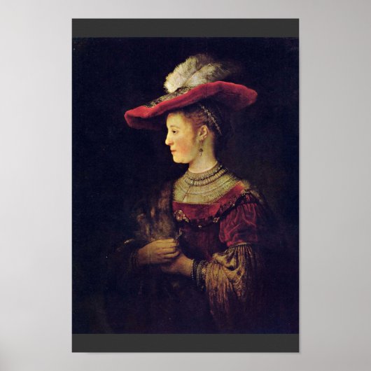 ポートレートのサスキアVan Uilenburch [1]。Rembrand ポスター (正面)