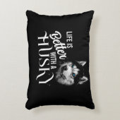 ポートレートのシベリアハスキーと青い目 アクセントクッション (正面(垂直))