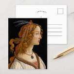 ポートレートのシモネッタヴェスプッチ | Botticelli ポストカード<br><div class="desc">ルネッサンス作家サンドロ・ボッティチェリによるニンフとしてのシモネッタイタリアン・ヴェスプッチのポートレート(1480)。デザインツールを使用してイメージのカスタム文字を追加したり、イメージをカスタマイズする。</div>