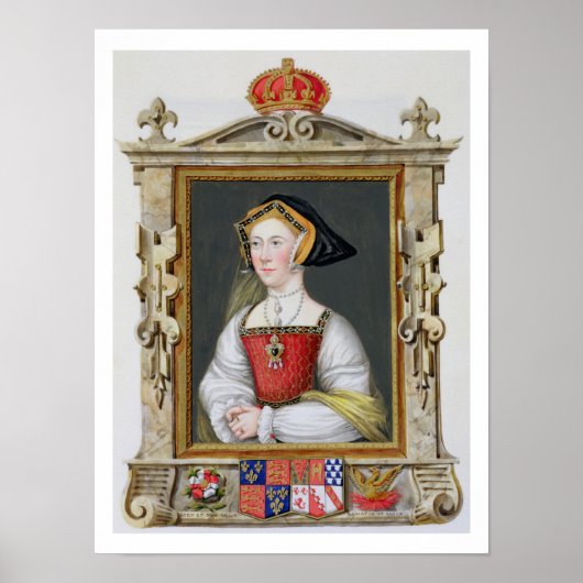ポートレートのジェーン・シーモア(c.1509-37) 3番目の女王 ポスター (正面)