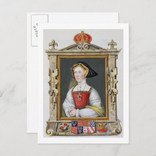 ポートレートのジェーン・シーモア(c.1509-37) 3番目の女王 ポストカード (正面/裏面)