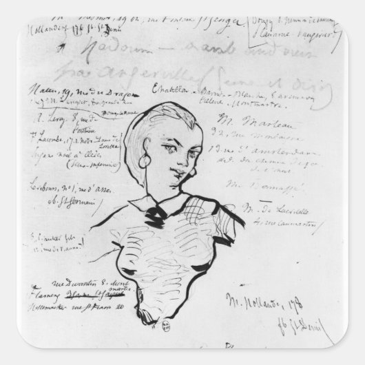 ポートレートのジャンヌドゥバル スクエアシール (正面)