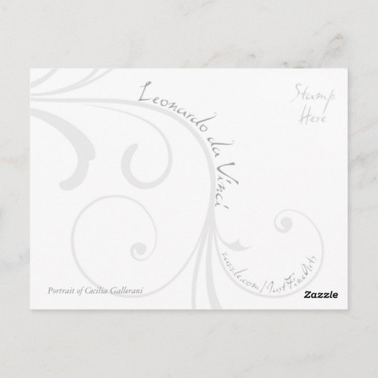ポートレートのセシリア・ガレラニ葉書 ポストカード (裏面)