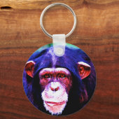 ポートレートのチンパンジー キーホルダー (正面)