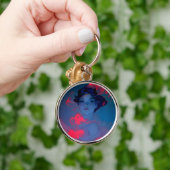 ポートレートのネオンピンクスタイルガール キーホルダー (手)