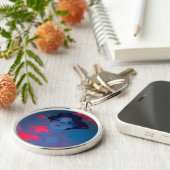 ポートレートのネオンピンクスタイルガール キーホルダー (側面)