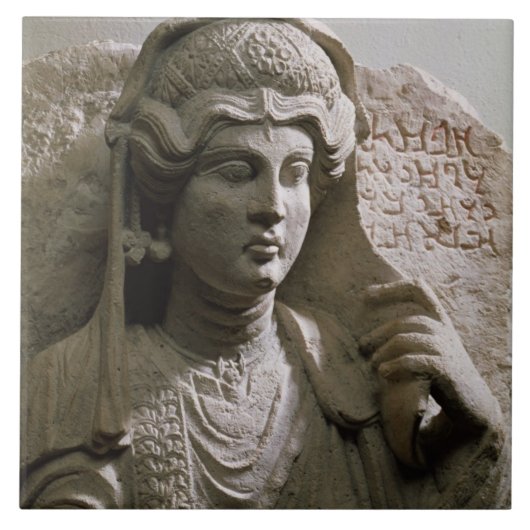 ポートレートのバストの墓レリーフ、浮き彫り、ローマ、c.2ndまたは第3 centur タイル (正面)