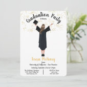 ポートレートのパーソナライズされた卒業案内 招待状 (スタンド正面)