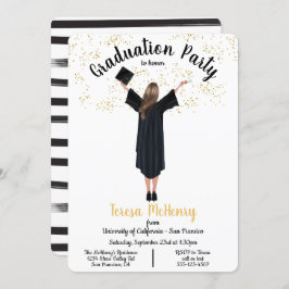 ポートレートのパーソナライズされた卒業案内 招待状