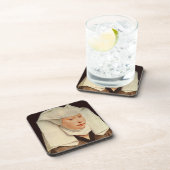 ポートレートのピン留め帽子をかぶった若い女性像注14-1435年。 コースター (右側)