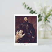 ポートレートのフェデリコ2世ゴンザガ。Titian別 ポストカード (スタンド正面)