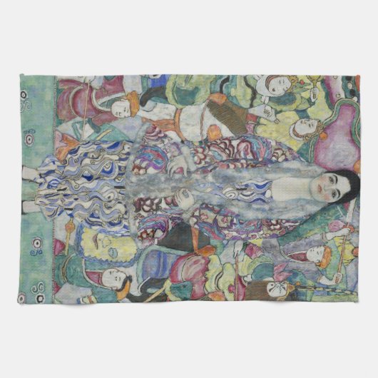 ポートレートのフリードライクマリアビアバイグスタフクリムト キッチンタオル (横)