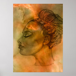 ポートレートのプロファイルプリント ポスター