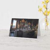 ポートレートのホリデーダイニングルーム内空白の部 カード (黄色い花)