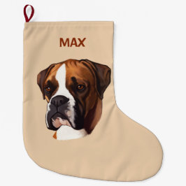 ポートレートのボクサー ラージクリスマスストッキング