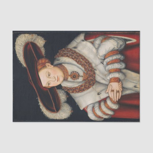 ポートレートのマグダレナザクセンby Lucas Cranach 薄葉紙 (正面)