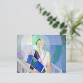 ポートレートのマダムハイムbyロバート・ドローネー ポストカード (スタンド正面)