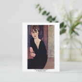 ポートレートのマダムレイヌアードバイモディリアーニアメデオ ポストカード (スタンド正面)