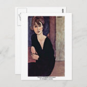 ポートレートのマダムレイヌアードバイモディリアーニアメデオ ポストカード (正面/裏面)
