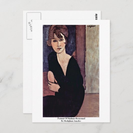 ポートレートのマダムレイヌアードバイモディリアーニアメデオ ポストカード (正面/裏面)